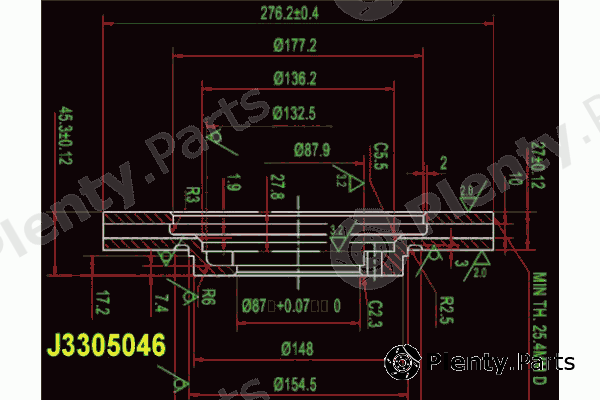  NIPPARTS part J3305046 Brake Disc