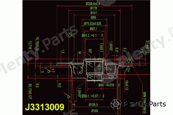  NIPPARTS part J3313009 Brake Disc