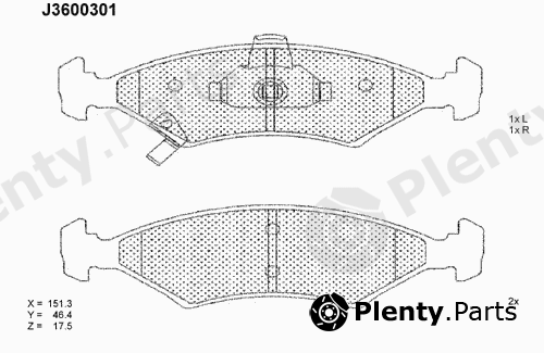 NIPPARTS part J3600301 Brake Pad Set, disc brake