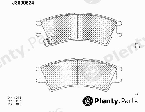  NIPPARTS part J3600524 Brake Pad Set, disc brake