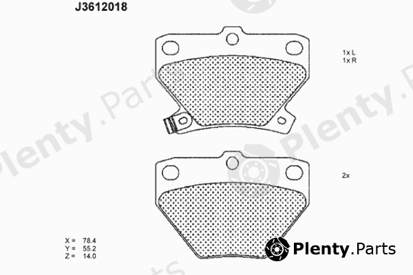  NIPPARTS part J3612018 Brake Pad Set, disc brake