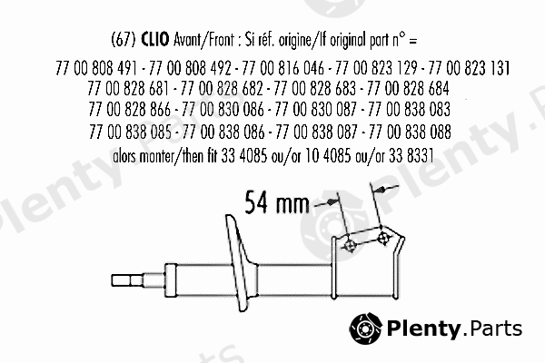  RECORD FRANCE part 334085 Shock Absorber