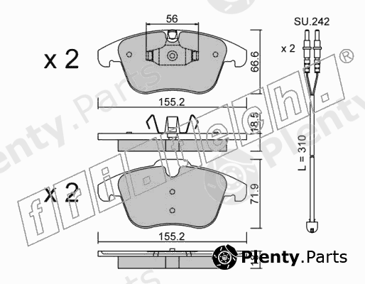  fri.tech. part 691.5W (6915W) Brake Pad Set, disc brake