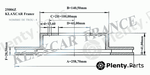  KLAXCAR FRANCE part 25006z (25006Z) Brake Disc