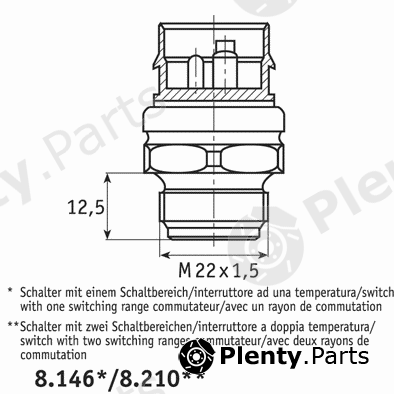  BEHR THERMOT-TRONIK part 8.210.02.325 (821002325) Temperature Switch, radiator fan