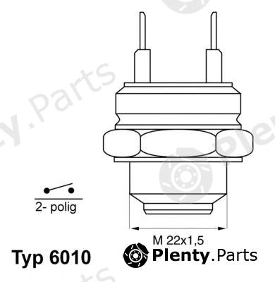  WAHLER part 6010.88D (601088D) Temperature Switch, radiator fan