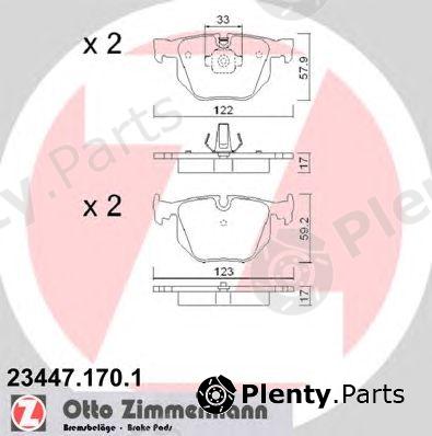  ZIMMERMANN part 23447.170.1 (234471701) Brake Pad Set, disc brake