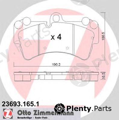  ZIMMERMANN part 23693.165.1 (236931651) Brake Pad Set, disc brake