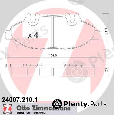  ZIMMERMANN part 24007.210.1 (240072101) Brake Pad Set, disc brake