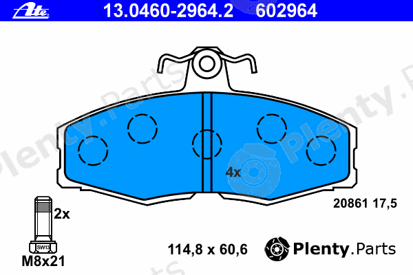  ATE part 13.0460-2964.2 (13046029642) Brake Pad Set, disc brake