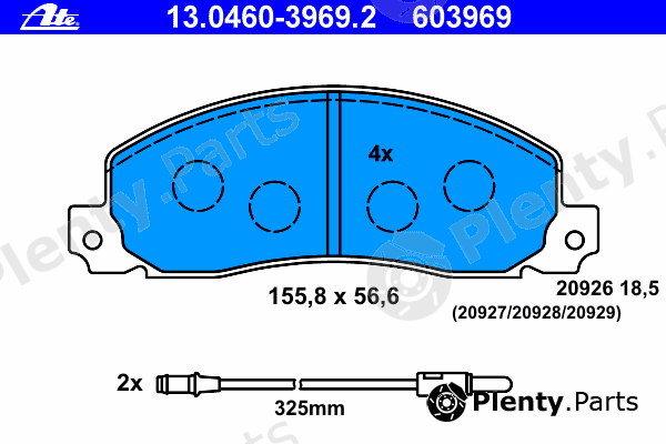  ATE part 13.0460-3969.2 (13046039692) Brake Pad Set, disc brake