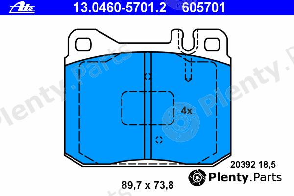  ATE part 13.0460-5701.2 (13046057012) Brake Pad Set, disc brake