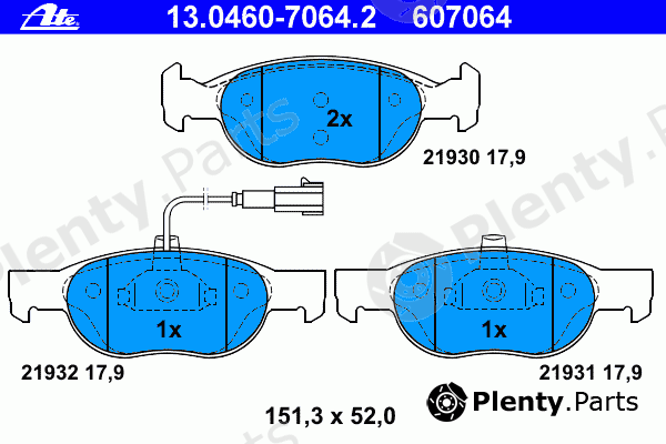  ATE part 13.0460-7064.2 (13046070642) Brake Pad Set, disc brake