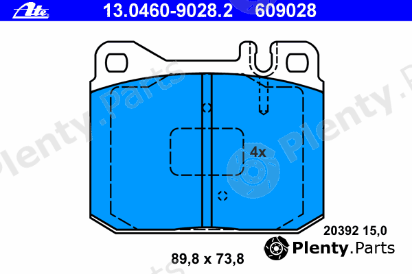  ATE part 13.0460-9028.2 (13046090282) Brake Pad Set, disc brake