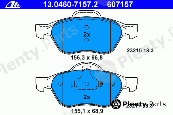  ATE part 13.0460-7157.2 (13046071572) Brake Pad Set, disc brake