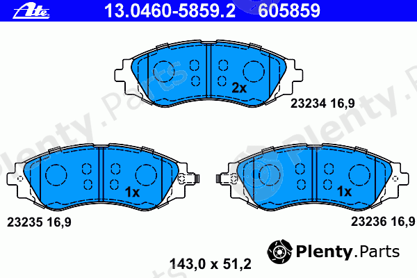  ATE part 13.0460-5859.2 (13046058592) Brake Pad Set, disc brake