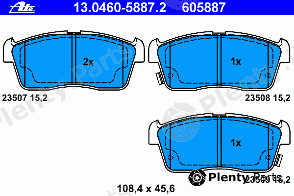  ATE part 13.0460-5887.2 (13046058872) Brake Pad Set, disc brake