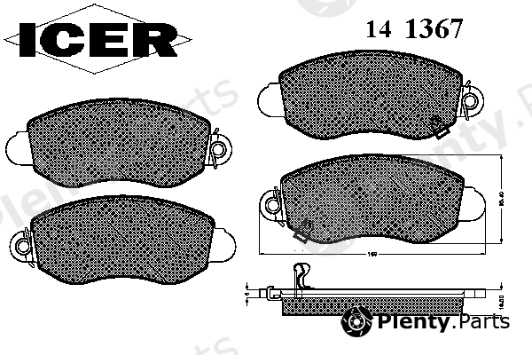  ICER part 141367 Brake Pad Set, disc brake
