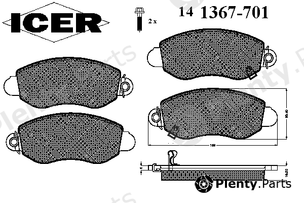  ICER part 141367-701 (141367701) Brake Pad Set, disc brake
