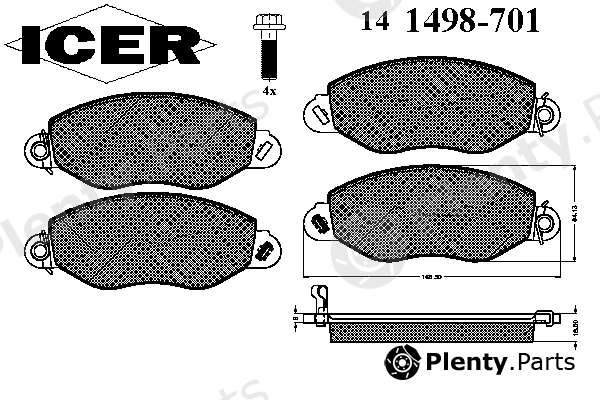  ICER part 141498-701 (141498701) Brake Pad Set, disc brake