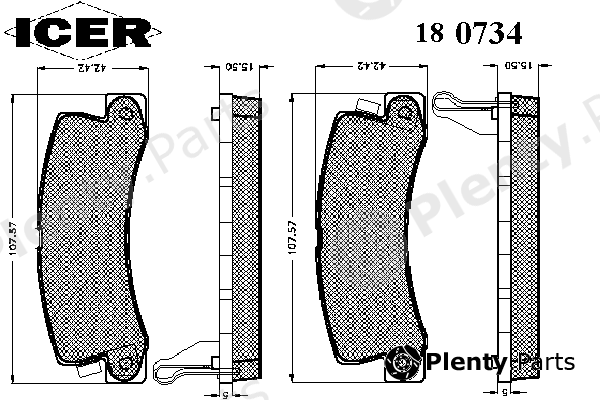  ICER part 180734 Brake Pad Set, disc brake