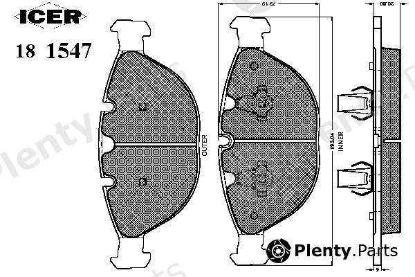  ICER part 181547 Brake Pad Set, disc brake