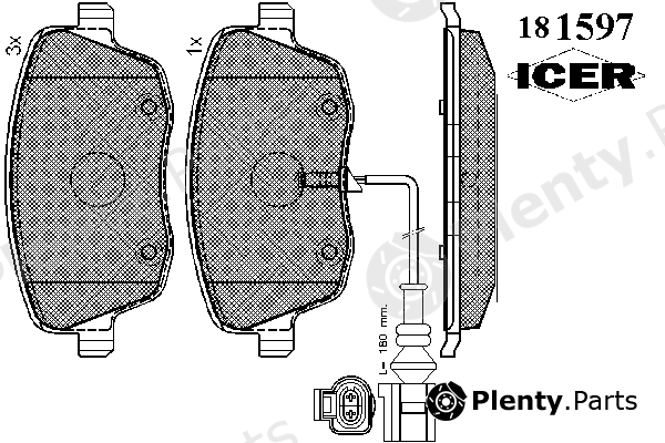  ICER part 181597 Brake Pad Set, disc brake