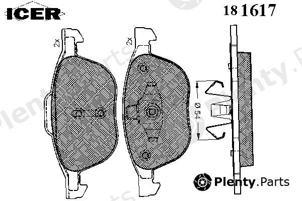  ICER part 181617 Brake Pad Set, disc brake