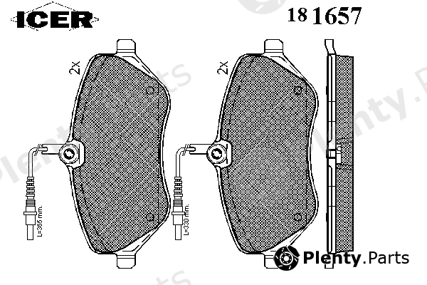  ICER part 181657 Brake Pad Set, disc brake