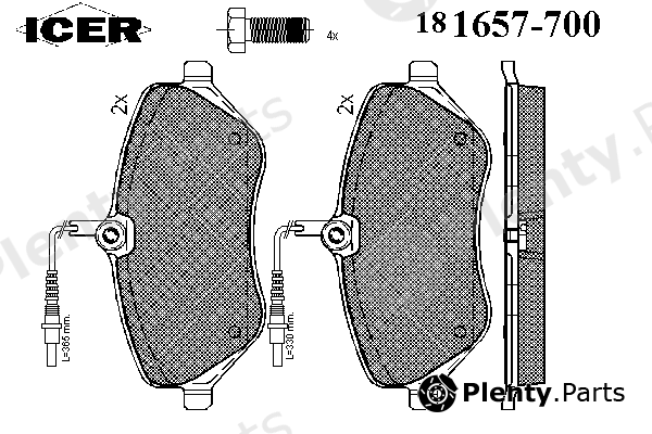  ICER part 181657-700 (181657700) Brake Pad Set, disc brake