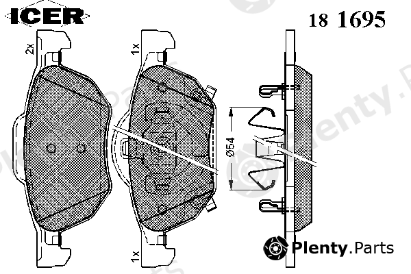  ICER part 181695 Brake Pad Set, disc brake