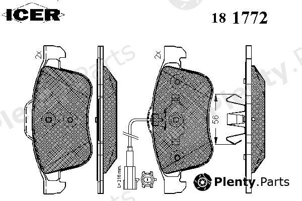  ICER part 181772 Brake Pad Set, disc brake