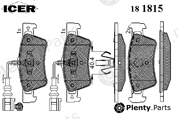  ICER part 181815 Brake Pad Set, disc brake