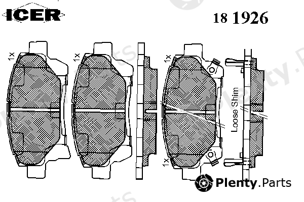  ICER part 181926 Brake Pad Set, disc brake