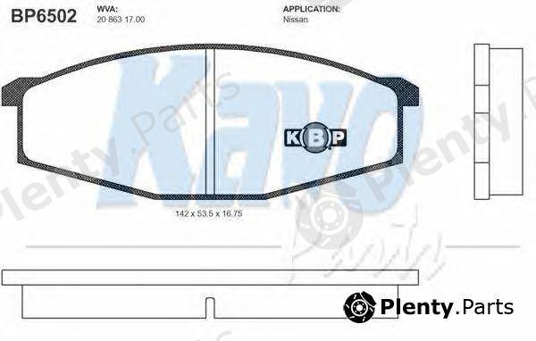  KAVO PARTS part BP-6502 (BP6502) Brake Pad Set, disc brake