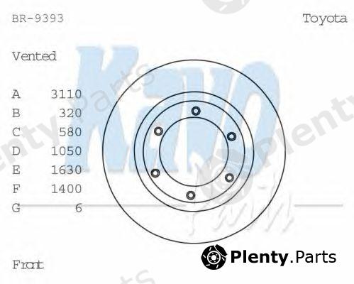  KAVO PARTS part BR-9393 (BR9393) Brake Disc