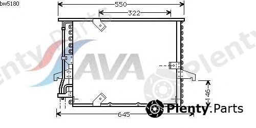  AVA QUALITY COOLING part BW5180 Condenser, air conditioning