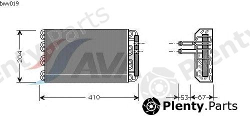  AVA QUALITY COOLING part BWV019 Evaporator, air conditioning
