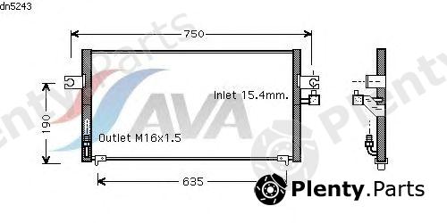  AVA QUALITY COOLING part DN5243 Condenser, air conditioning
