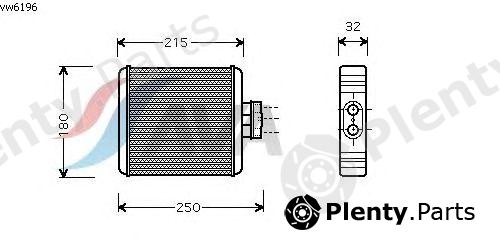  AVA QUALITY COOLING part VW6196 Heat Exchanger, interior heating