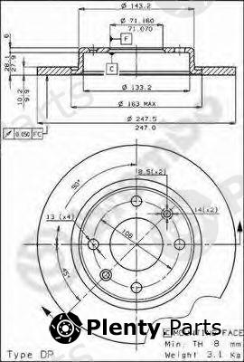  BREMBO part 08.2985.20 (08298520) Brake Disc