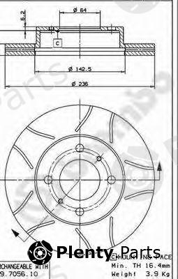  BREMBO part 09.7056.75 (09705675) Brake Disc