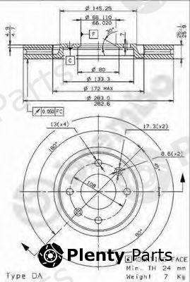  BREMBO part 09.9616.14 (09961614) Brake Disc