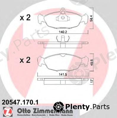  ZIMMERMANN part 20547.170.1 (205471701) Brake Pad Set, disc brake