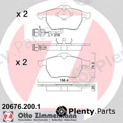  ZIMMERMANN part 20676.200.1 (206762001) Brake Pad Set, disc brake