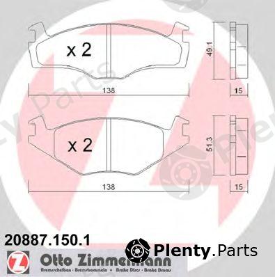  ZIMMERMANN part 20887.150.1 (208871501) Brake Pad Set, disc brake