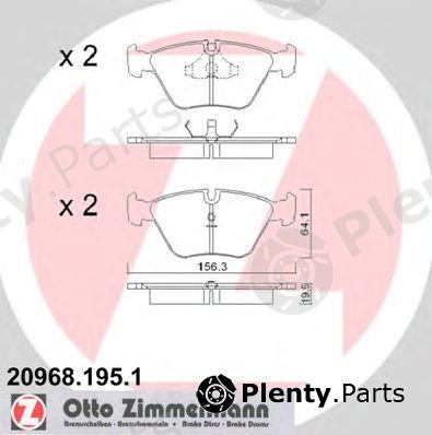  ZIMMERMANN part 20968.195.1 (209681951) Brake Pad Set, disc brake