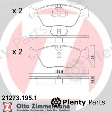  ZIMMERMANN part 21273.195.1 (212731951) Brake Pad Set, disc brake