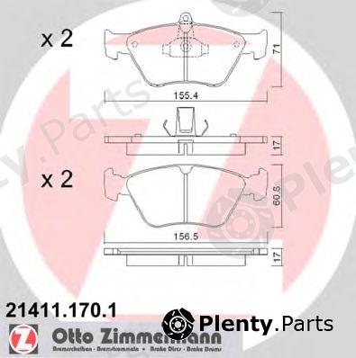  ZIMMERMANN part 21411.170.1 (214111701) Brake Pad Set, disc brake