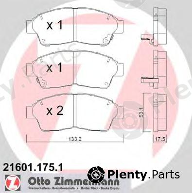  ZIMMERMANN part 21601.175.1 (216011751) Brake Pad Set, disc brake